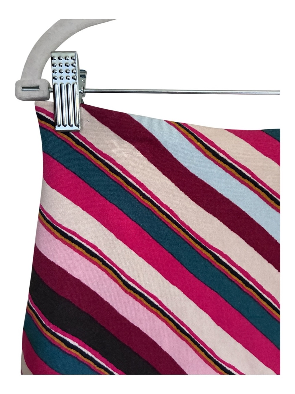 Loft Striped 70s Style Chevron Midi Skirt - Multicolor Pink & Teal Sz M - Picture 4 of 8